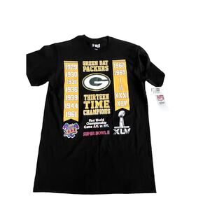 NWT NFL Green Bay Packers Thirteen Time Champions Shirt Unisex Small T-Shirt